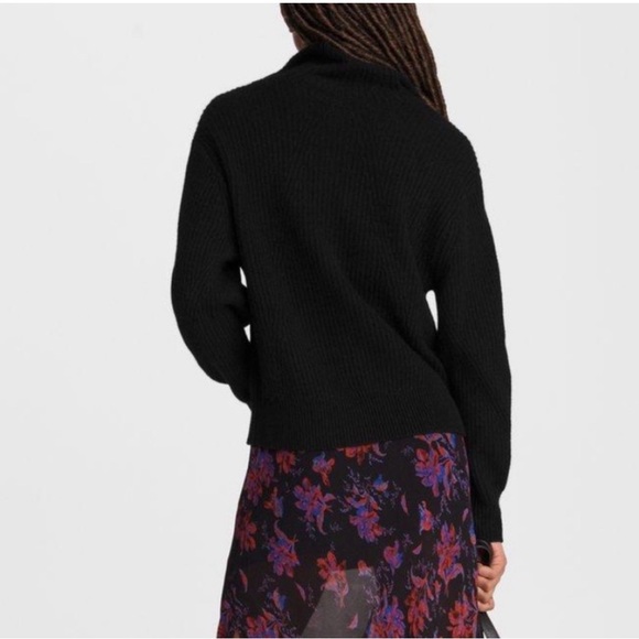RAG & BONE Pierce 100% Cashmere Women’s S Ribbed 1/2 Zip Black Pullover Sweater - Picture 10 of 10